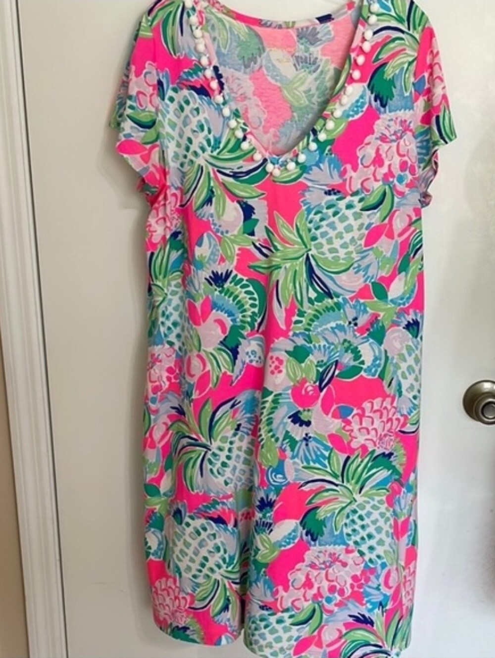 Lilly Pulitzer Cotton Dress With Ball Fringe